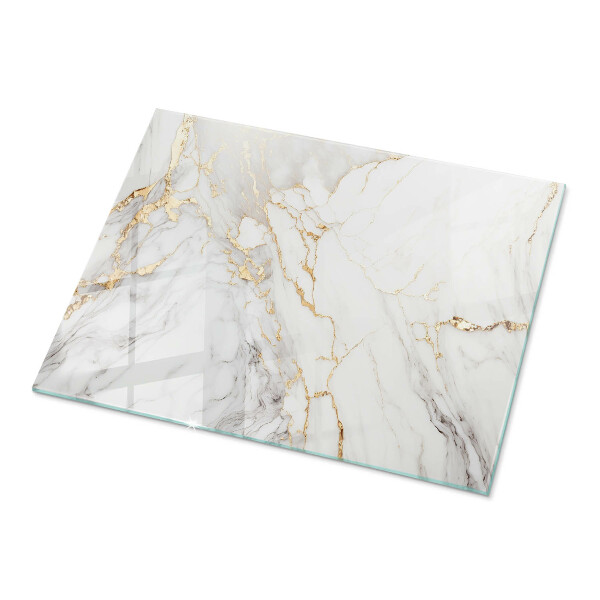 Rectangular glass table top with print Elegant marble pattern