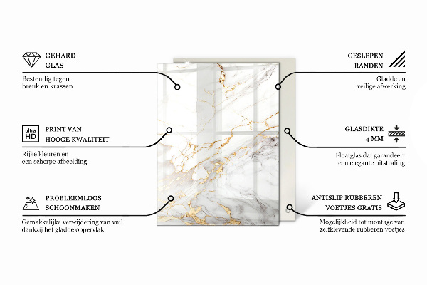 Decorative glass table top with print Natural wood and resin pattern
