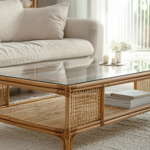 Rectangular glass table top transparent