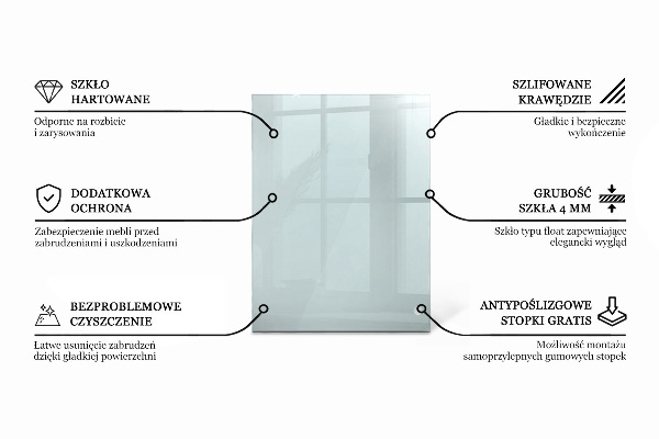Rectangular glass table top transparent