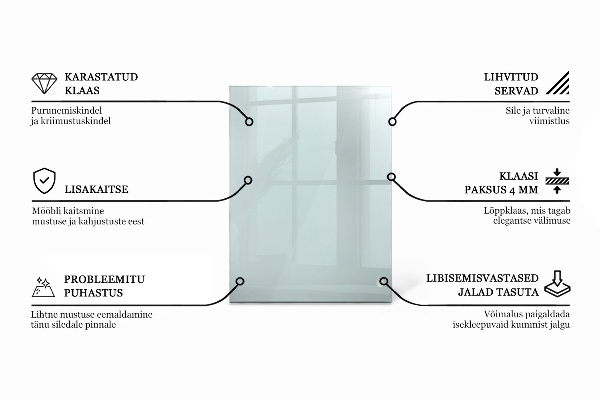 Rectangular glass table top transparent