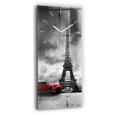 Modern vertical wall clock Effel Tower Paris