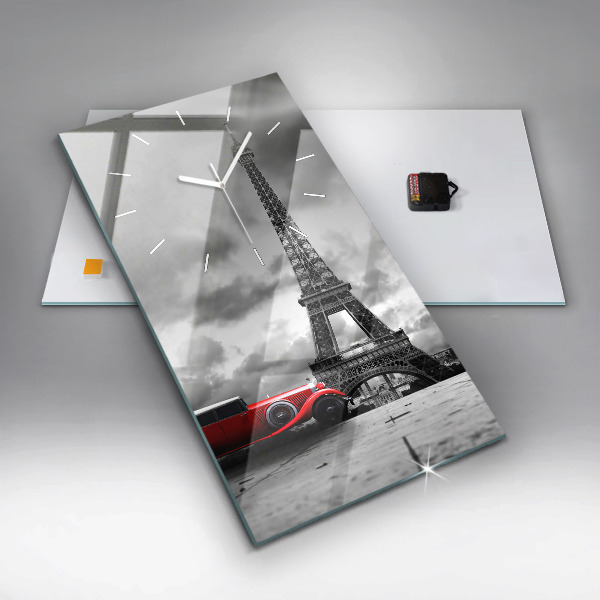 Modern vertical wall clock Effel Tower Paris