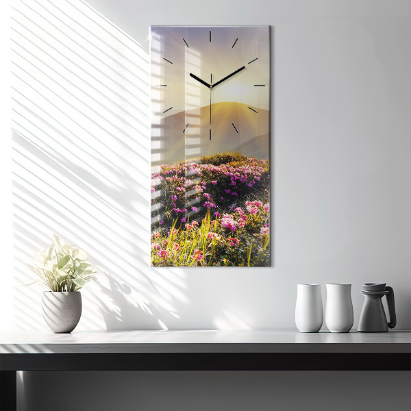 Modern vertical wall clock Mountain landscape