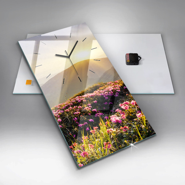 Modern vertical wall clock Mountain landscape