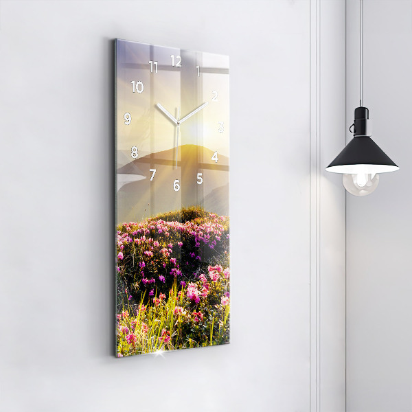 Modern vertical wall clock Mountain landscape