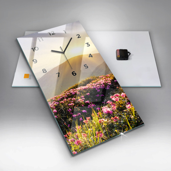 Modern vertical wall clock Mountain landscape