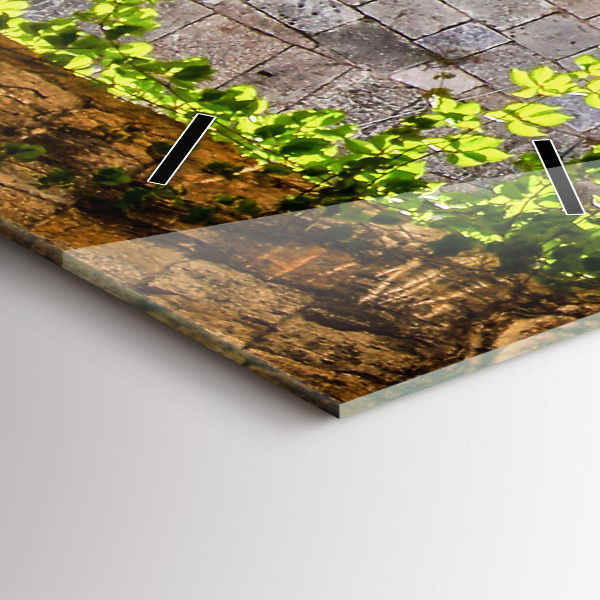 Modern vertical wall clock Picturesque street of Rhodes