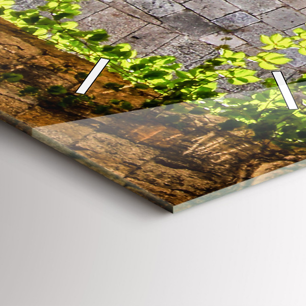 Modern vertical wall clock Picturesque street of Rhodes