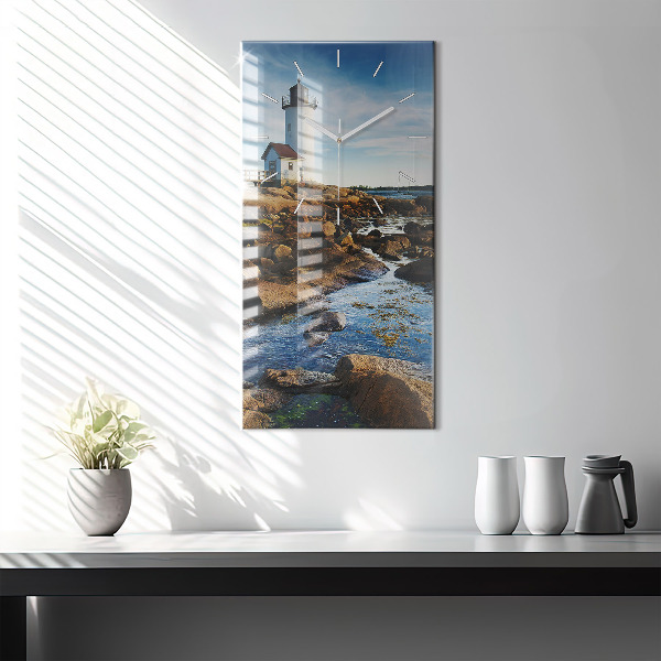 Modern vertical wall clock Annisquam Lighthouse