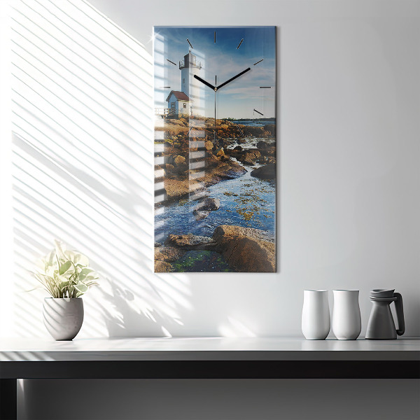 Modern vertical wall clock Annisquam Lighthouse