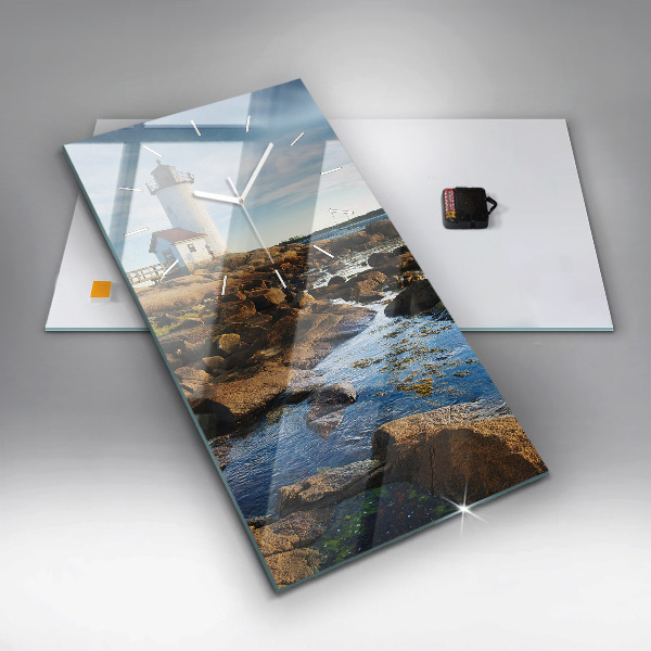 Modern vertical wall clock Annisquam Lighthouse