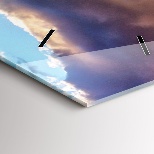 Modern vertical wall clock Waterfall in Iceland