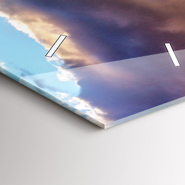 Modern vertical wall clock Waterfall in Iceland