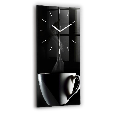 Modern vertical wall clock A cup of coffee