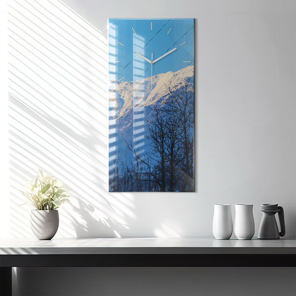 Modern vertical wall clock Mountain view