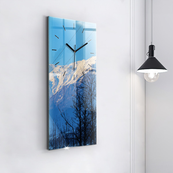 Modern vertical wall clock Mountain view