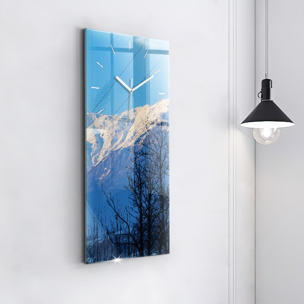 Modern vertical wall clock Mountain view
