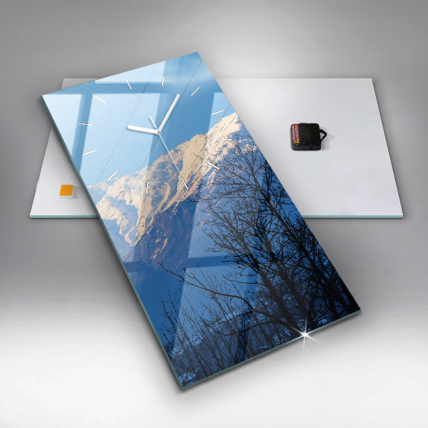 Modern vertical wall clock Mountain view