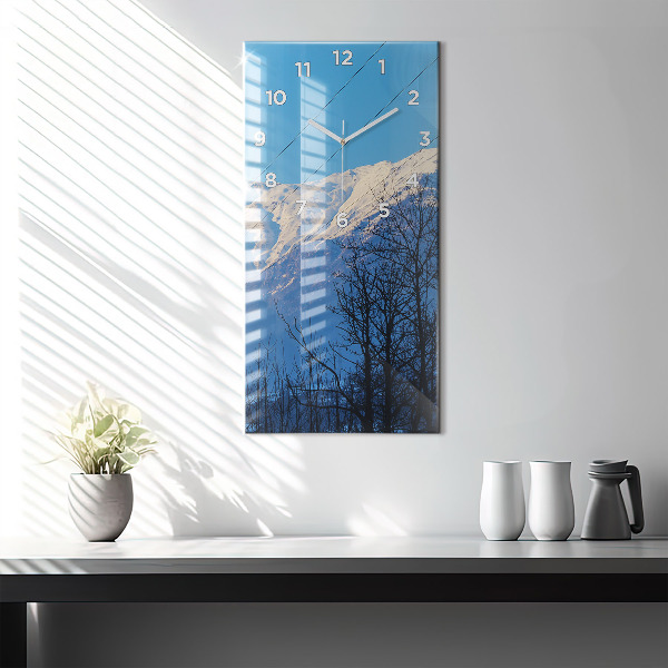Modern vertical wall clock Mountain view