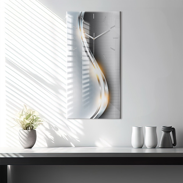 Modern vertical wall clock Metal abstraction