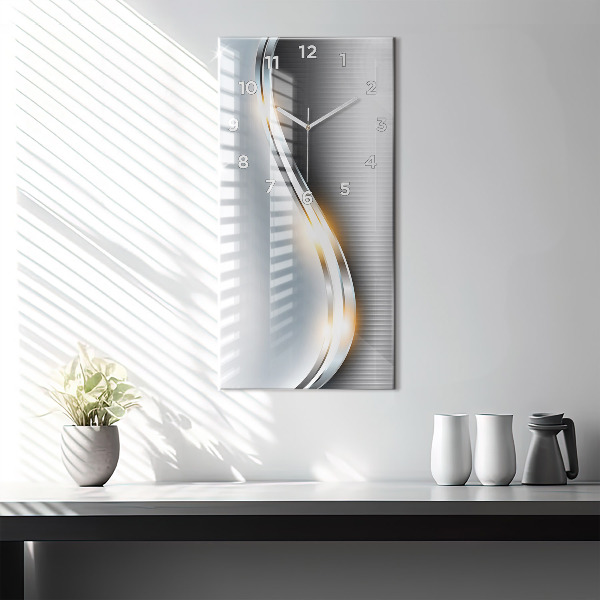 Modern vertical wall clock Metal abstraction