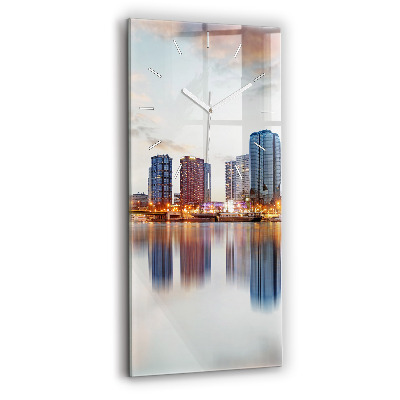 Modern vertical wall clock Panorama with the Eiffel Tower