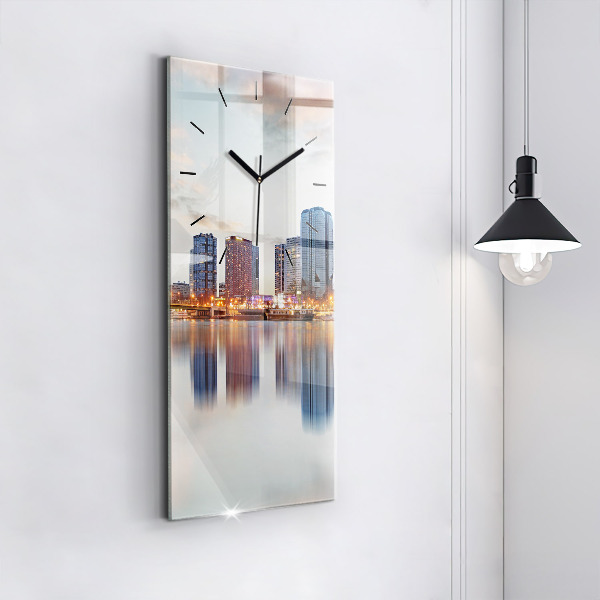 Modern vertical wall clock Panorama with the Eiffel Tower