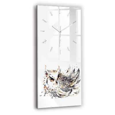 Modern vertical wall clock Owl symbol of wisdom