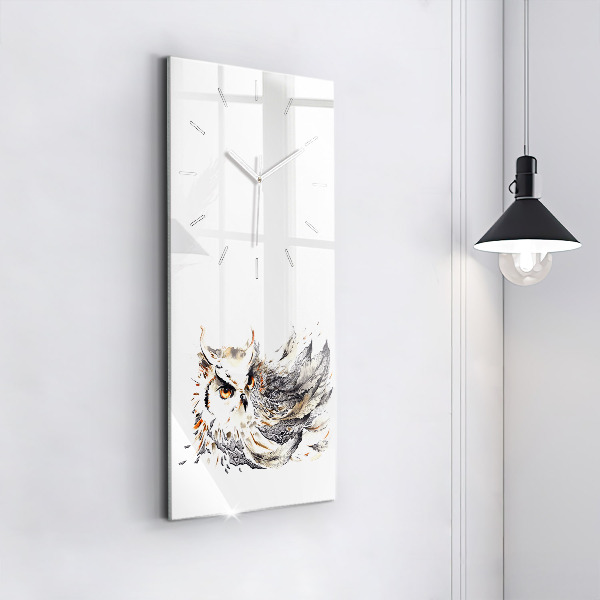Modern vertical wall clock Owl symbol of wisdom