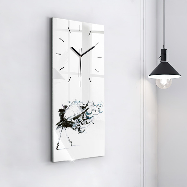 Modern vertical wall clock Woman dancing ballet