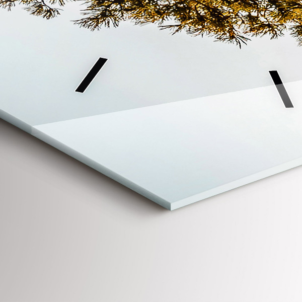 Modern vertical wall clock A tree in the mountains