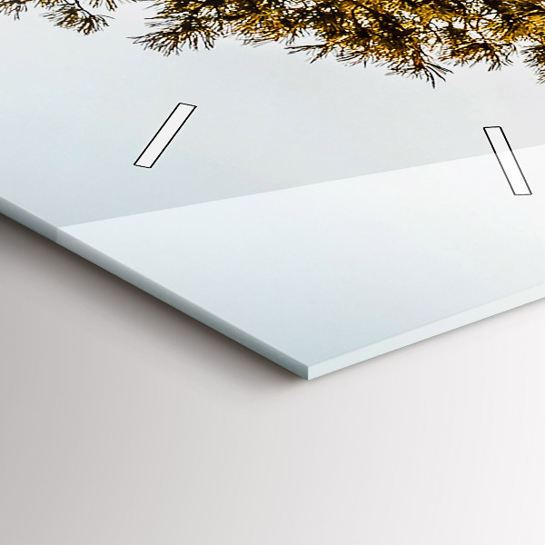 Modern vertical wall clock A tree in the mountains