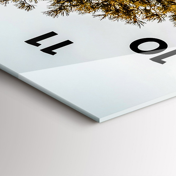 Modern vertical wall clock A tree in the mountains