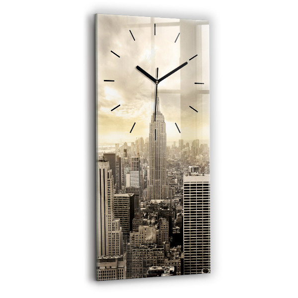 Modern vertical wall clock New York Towers