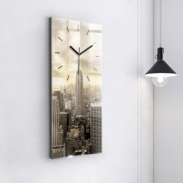 Modern vertical wall clock New York Towers