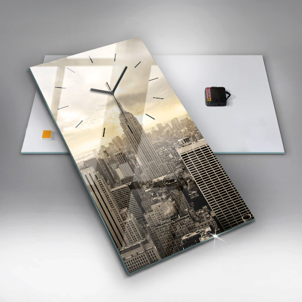 Modern vertical wall clock New York Towers