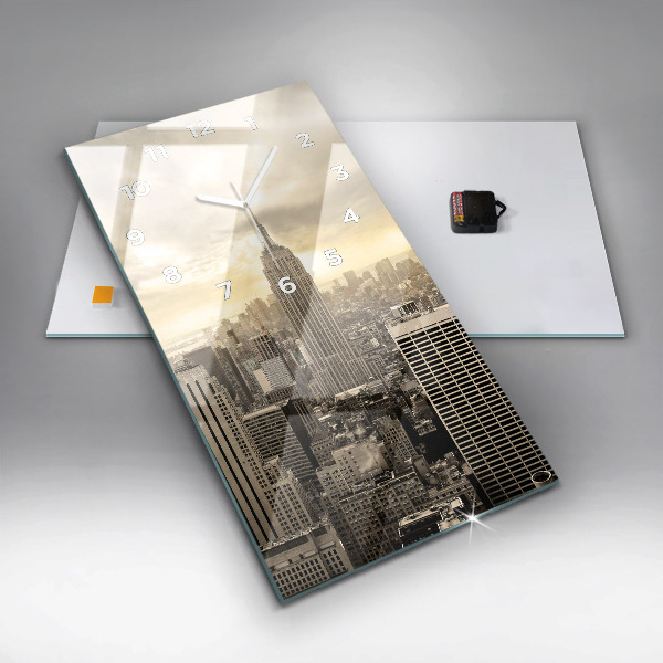 Modern vertical wall clock New York Towers