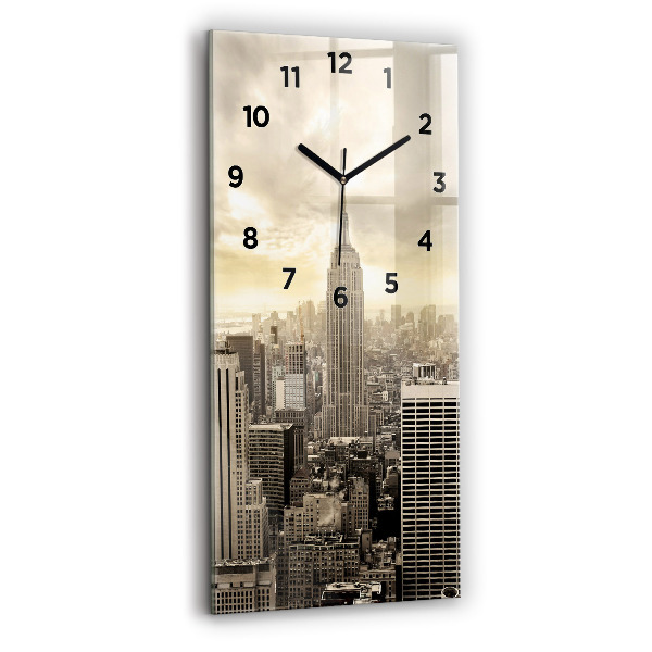 Modern vertical wall clock New York Towers