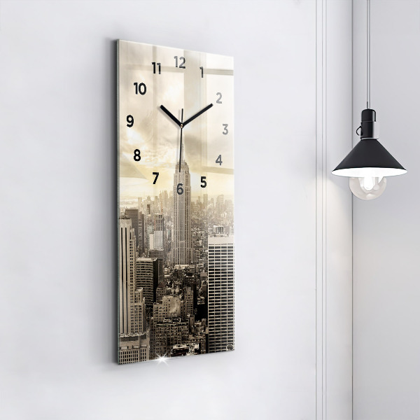 Modern vertical wall clock New York Towers