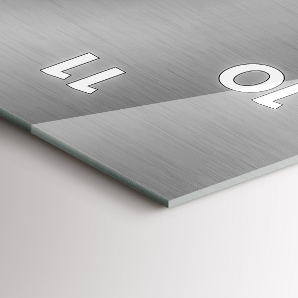 Modern vertical wall clock Gray metal abstraction