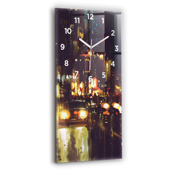 Modern vertical wall clock Painted city