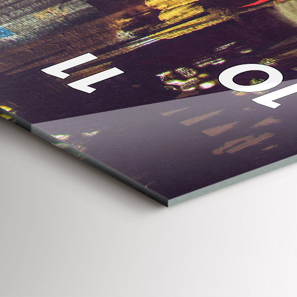 Modern vertical wall clock Painted city