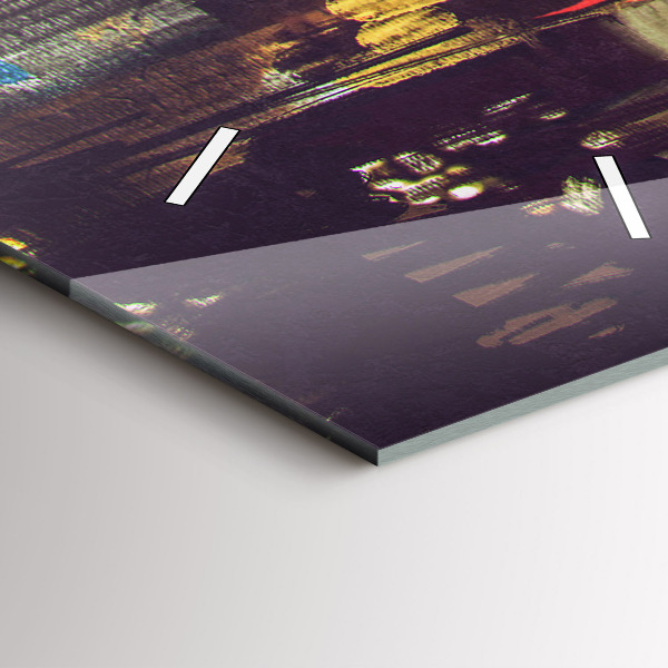 Modern vertical wall clock Painted city