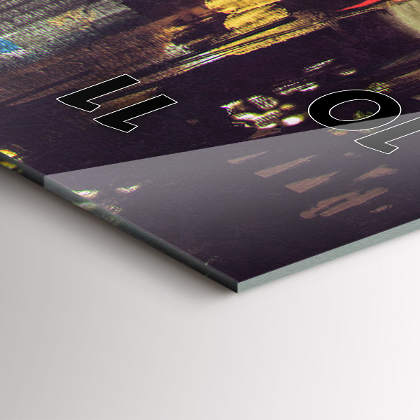 Modern vertical wall clock Painted city