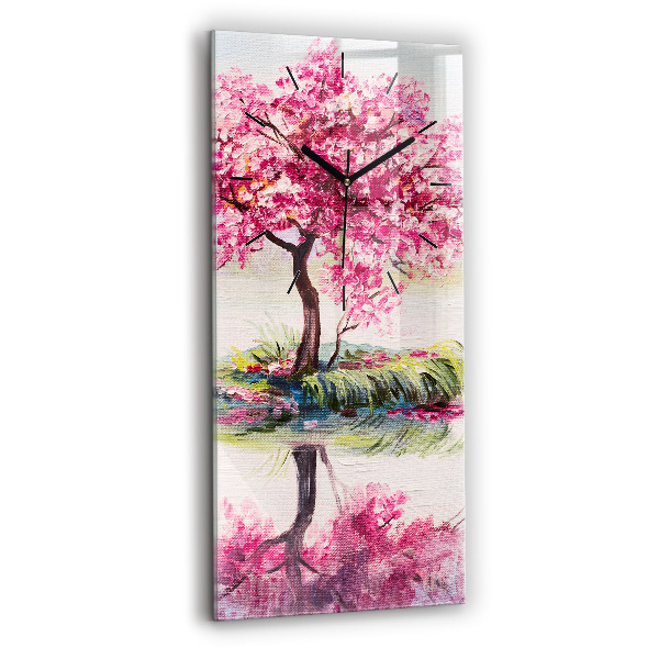 Modern vertical wall clock Tree Mosaic