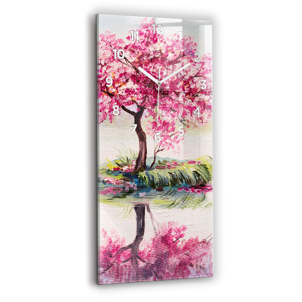 Modern vertical wall clock Tree Mosaic