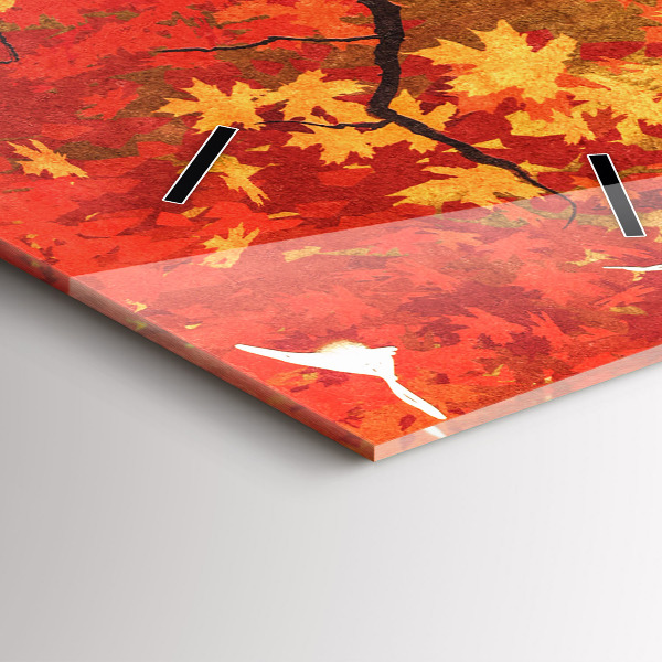 Modern vertical wall clock Bride in autumn