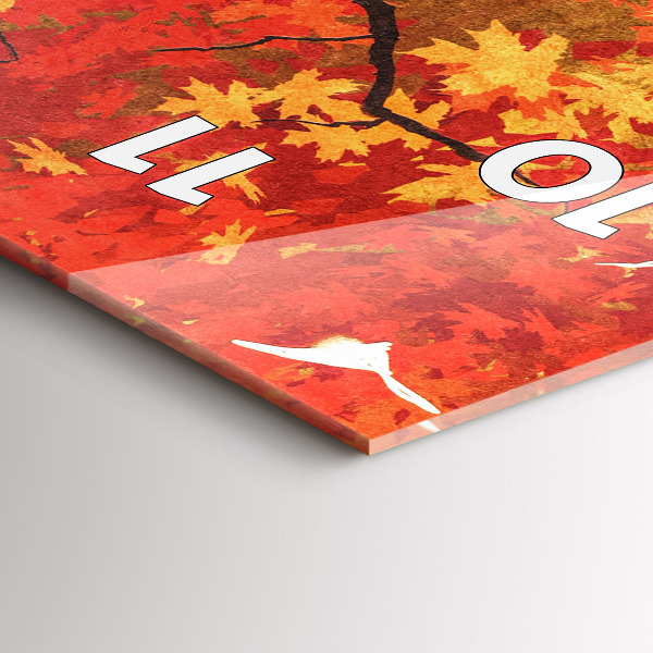 Modern vertical wall clock Bride in autumn