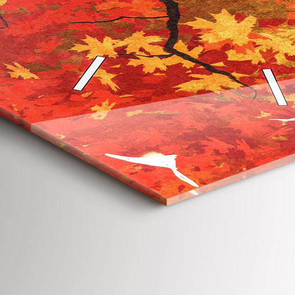 Modern vertical wall clock Bride in autumn